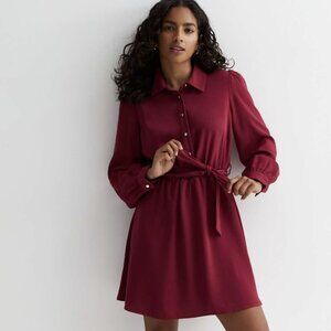 NWOT Petite shirt dress by New Look in burgundy XSP